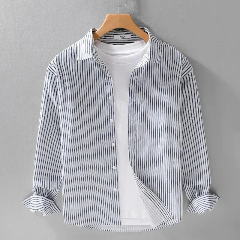Chemise classique rayée en pur coton