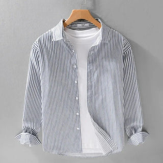 Chemise classique rayée en pur coton