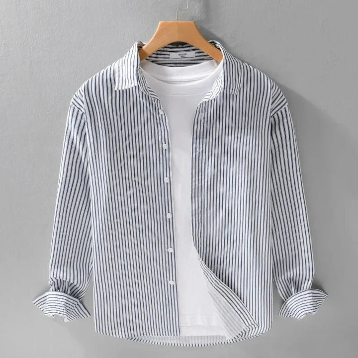 Chemise classique rayée en pur coton
