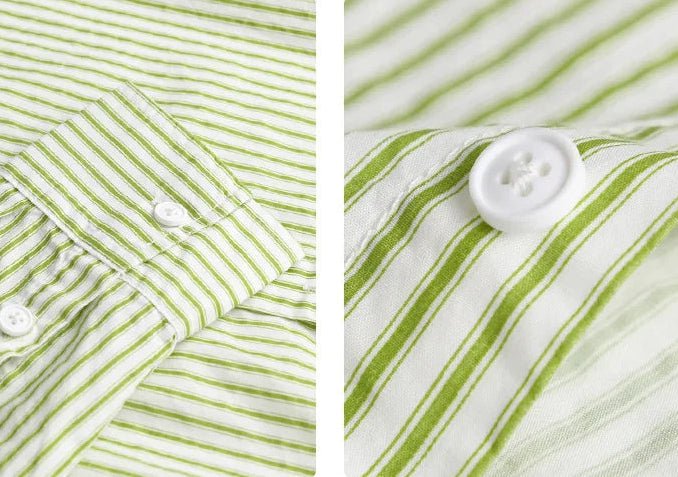Chemise classique rayée en pur coton