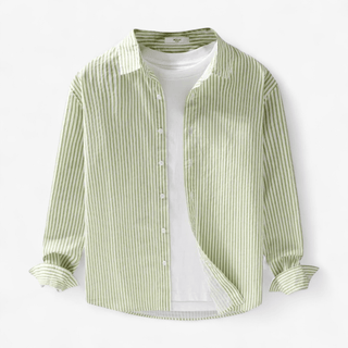 Chemise classique rayée en pur coton