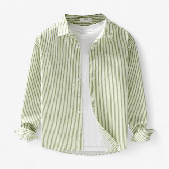 Chemise classique rayée en pur coton