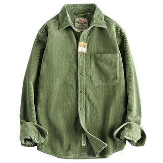 Chemise américaine en pur coton et velours côtelé