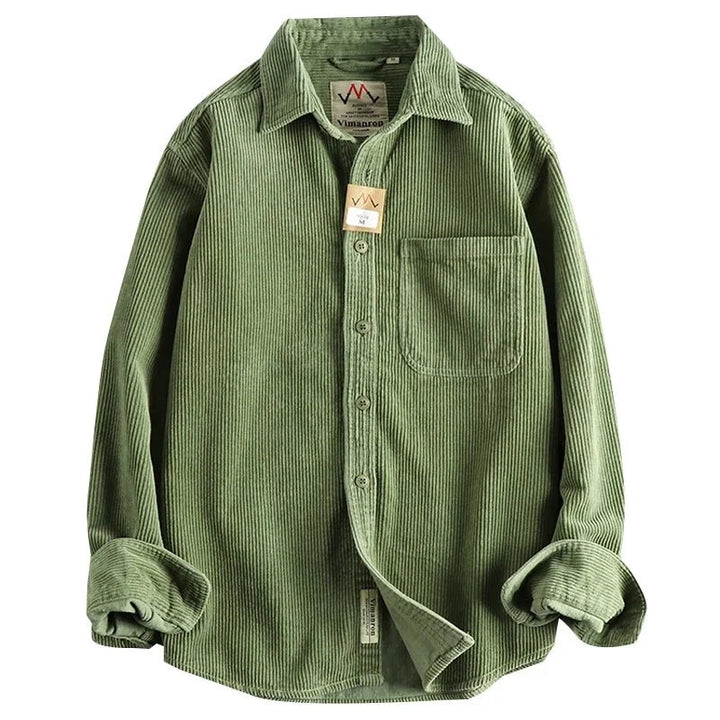Chemise américaine en pur coton et velours côtelé