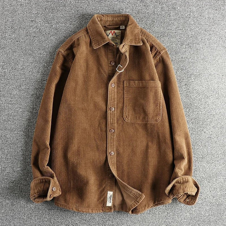 Chemise américaine en pur coton et velours côtelé
