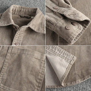 Chemise américaine en pur coton et velours côtelé