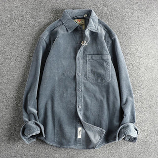 Chemise américaine en pur coton et velours côtelé