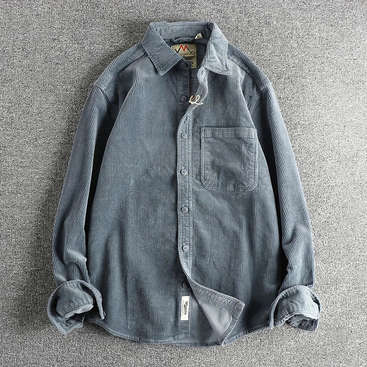 Chemise américaine en pur coton et velours côtelé