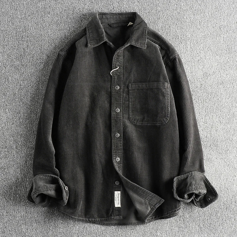 Chemise américaine en pur coton et velours côtelé