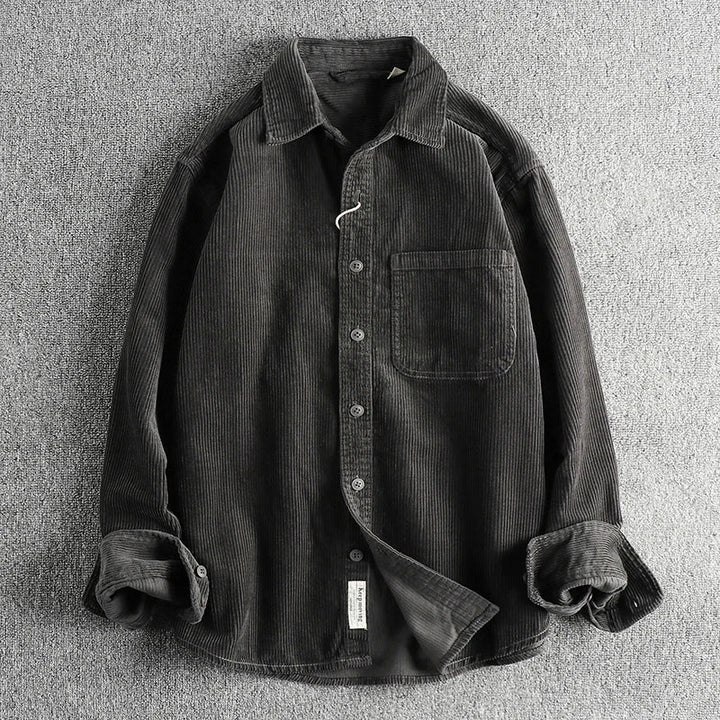 Chemise américaine en pur coton et velours côtelé