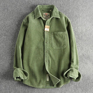 Chemise américaine en pur coton et velours côtelé