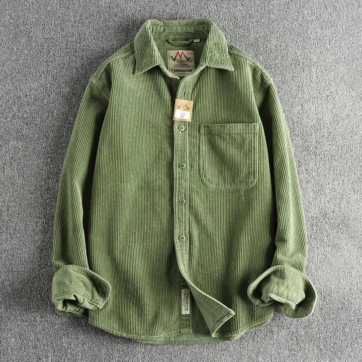Chemise américaine en pur coton et velours côtelé