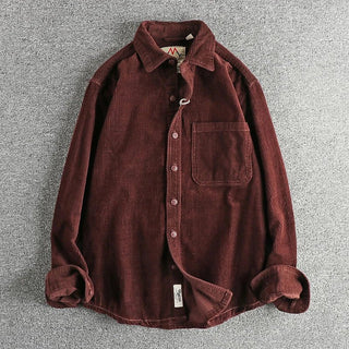 Chemise américaine en pur coton et velours côtelé