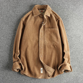Chemise américaine en pur coton et velours côtelé