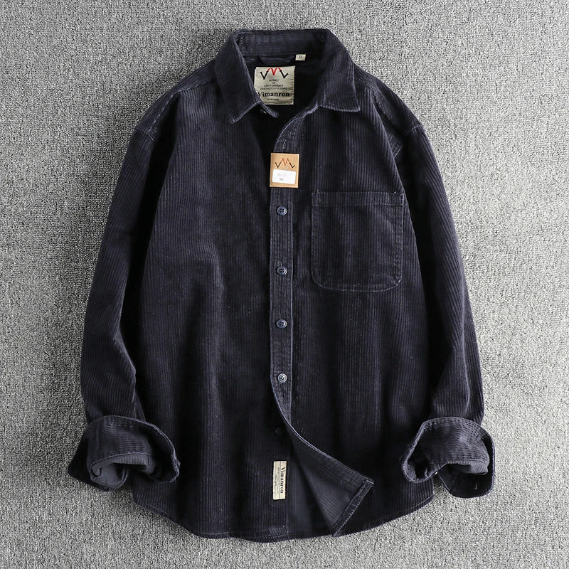 Chemise américaine en pur coton et velours côtelé