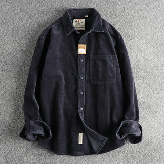 Chemise américaine en pur coton et velours côtelé