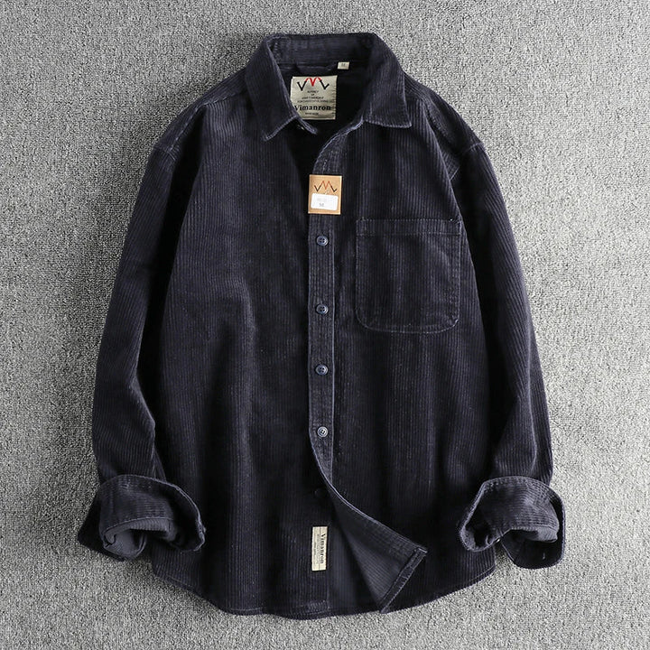 Chemise américaine en pur coton et velours côtelé