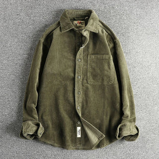 Chemise américaine en pur coton et velours côtelé