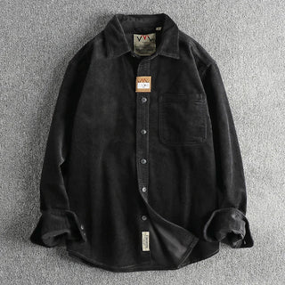 Chemise américaine en pur coton et velours côtelé