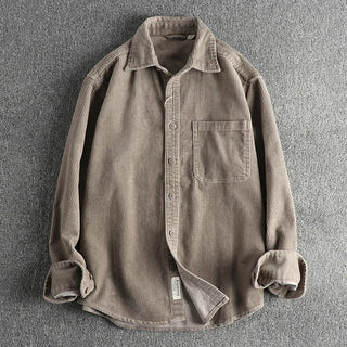 Chemise américaine en pur coton et velours côtelé