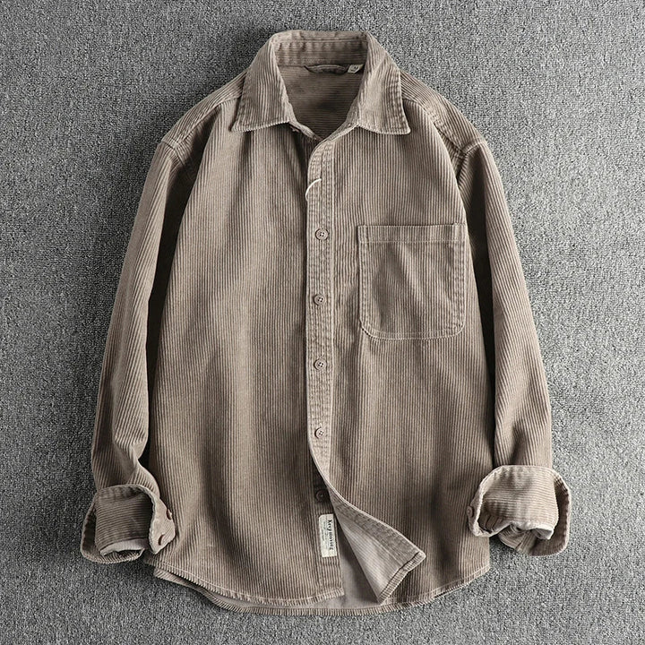 Chemise américaine en pur coton et velours côtelé