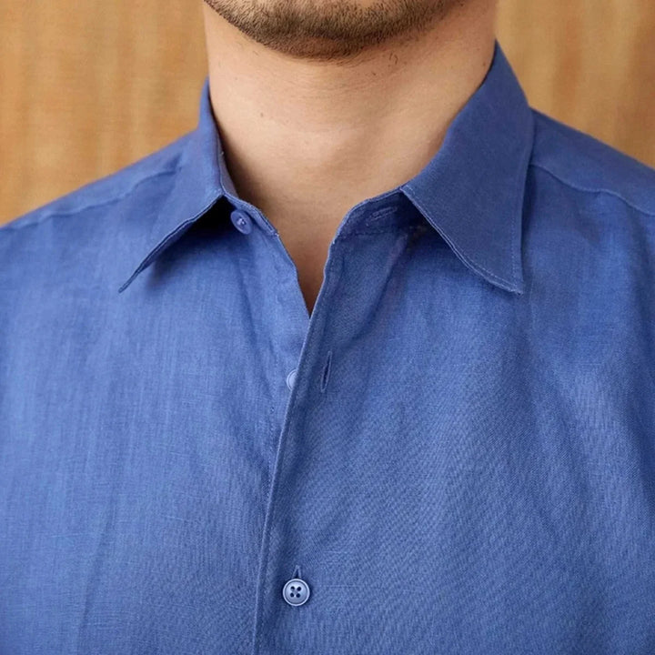 Chemise décontractée en lin coupe ample à manches longues