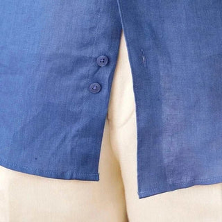 Chemise décontractée en lin coupe ample à manches longues