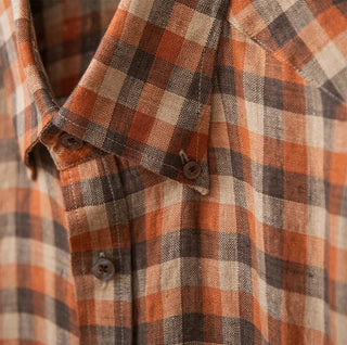 Chemise américaine rétro à carreaux et manches longues