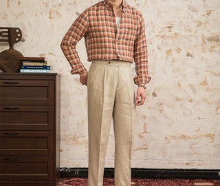 Chemise américaine rétro à carreaux et manches longues