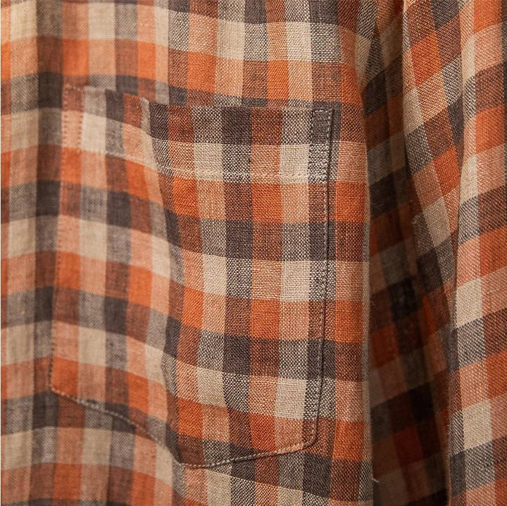 Chemise américaine rétro à carreaux et manches longues