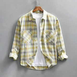 Chemise rétro d’été à carreaux en coton