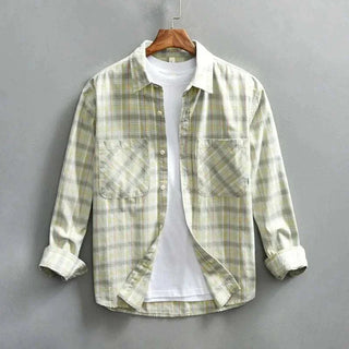 Chemise rétro d’été à carreaux en coton