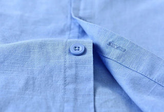 Chemise décontractée en coton et lin coupe ample
