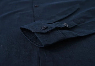Chemise décontractée en coton et lin coupe ample