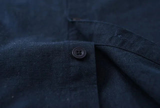 Chemise décontractée en coton et lin coupe ample