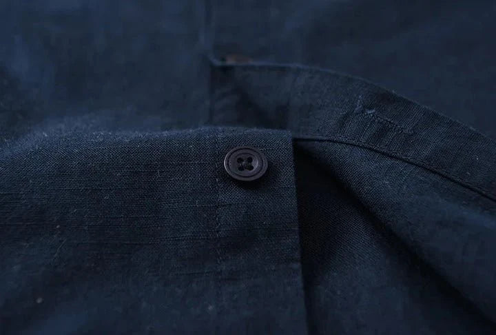Chemise décontractée en coton et lin coupe ample