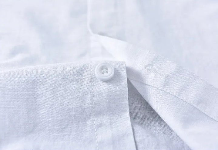 Chemise décontractée en coton et lin coupe ample