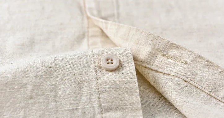 Chemise décontractée en coton et lin coupe ample
