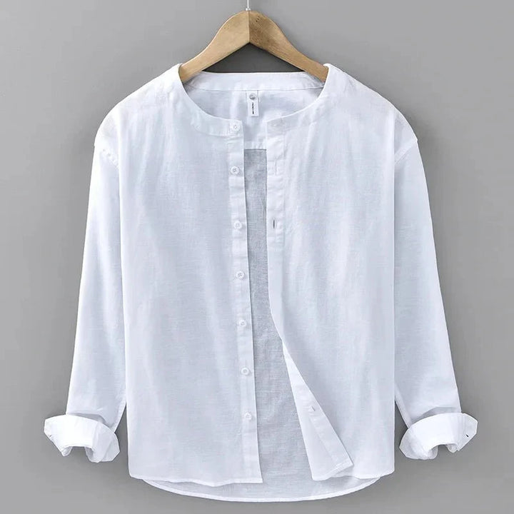 Chemise décontractée en coton et lin coupe ample