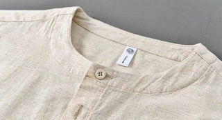 Chemise décontractée en coton et lin coupe ample