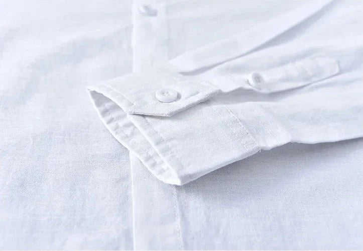 Chemise décontractée en coton et lin coupe ample
