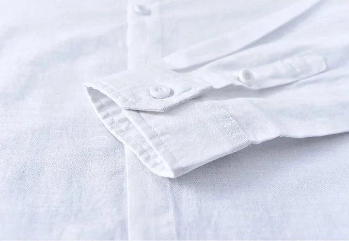 Chemise décontractée en coton et lin coupe ample