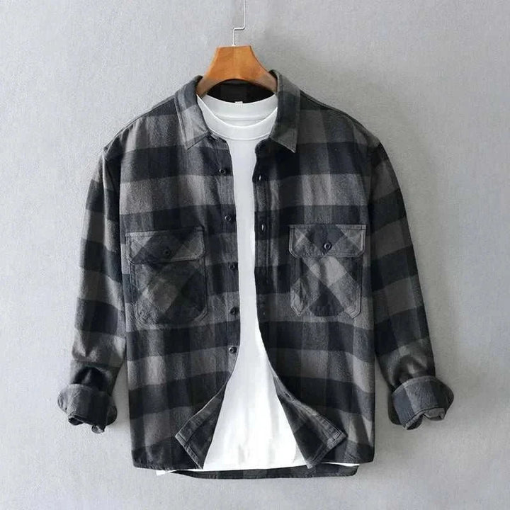 Chemise rétro d’été à carreaux