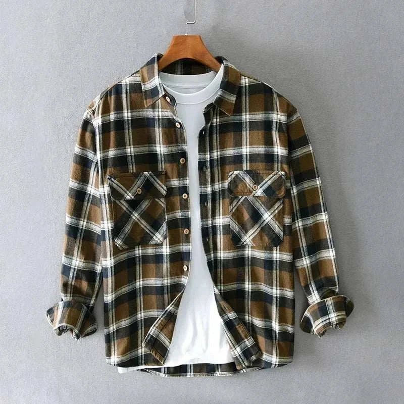 Chemise rétro d’été à carreaux