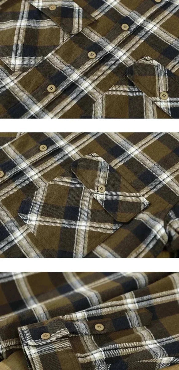 Chemise rétro d’été à carreaux
