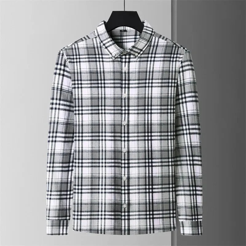 Chemise décontractée à carreaux noir et blanc