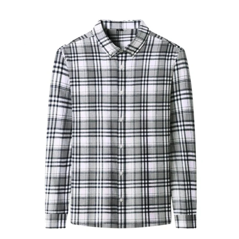 Chemise décontractée à carreaux noir et blanc