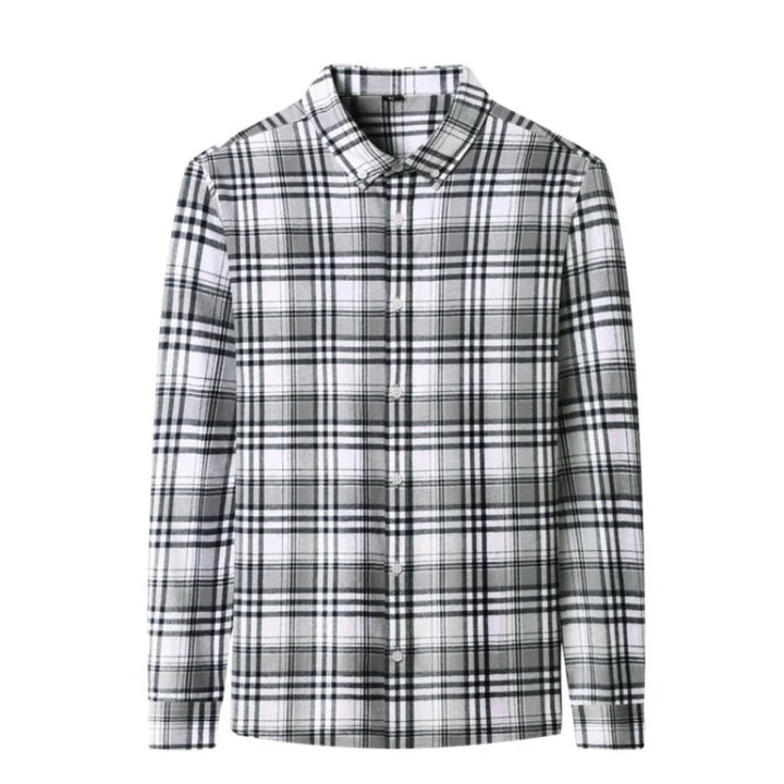 Chemise décontractée à carreaux noir et blanc