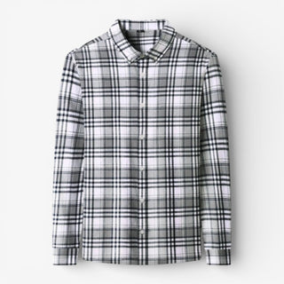 Chemise décontractée à carreaux noir et blanc