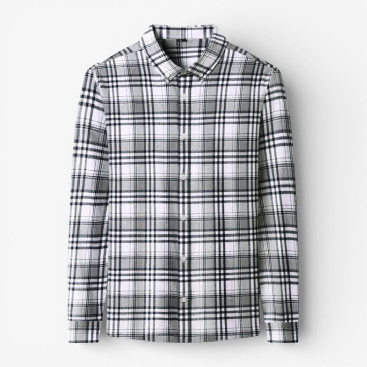 Chemise décontractée à carreaux noir et blanc